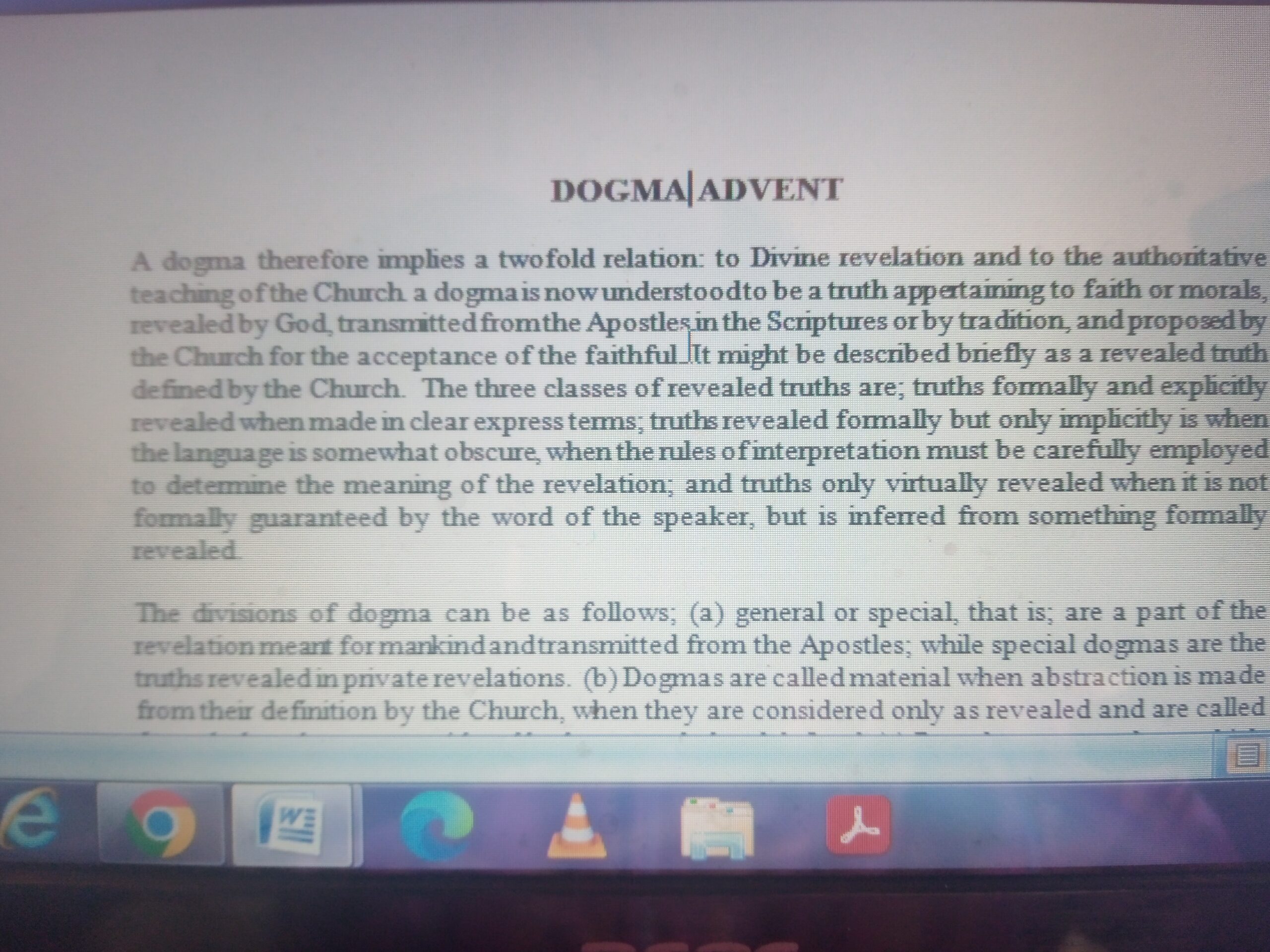 Dogmatic article