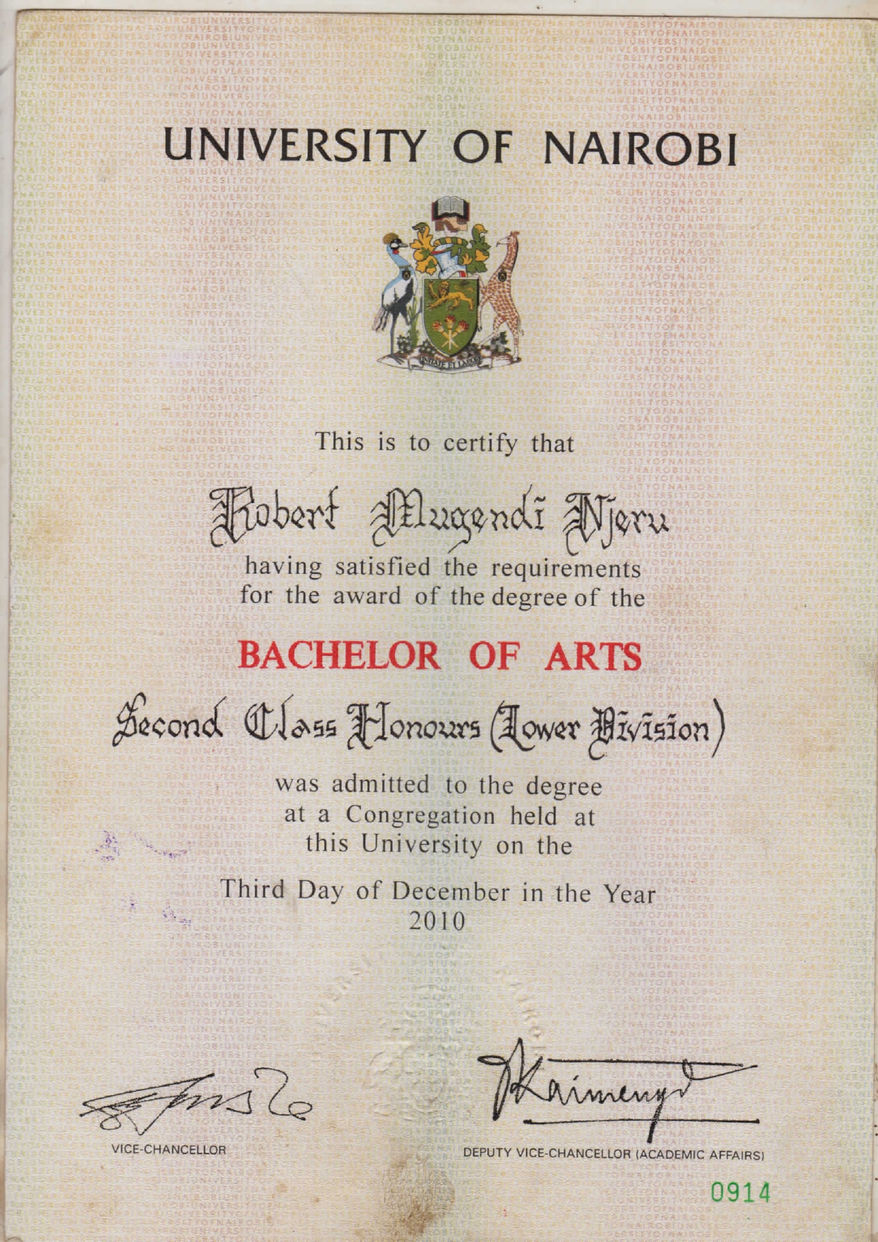 BACHELOR OF ARTS
